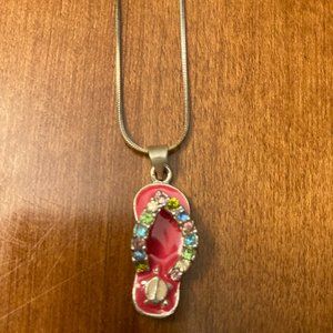 Pink Flip Flop Necklace
